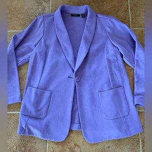 Susan Graver Lavender Cotton Blazer Jacket Sz LP